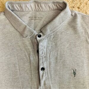 All Saints Light Gray Polo with Subtle Logo